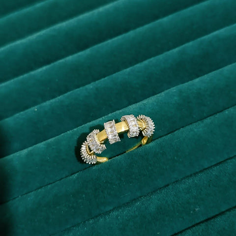 5'li Baget Taşlı Yüzük - 925 Ayar Gümüş