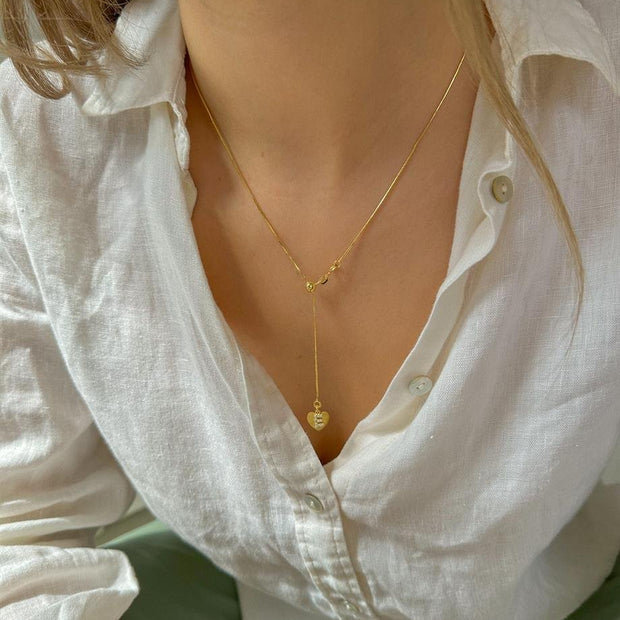 Asansörlü Düz Zincirli Harfli Kolye - 925 Ayar Gümüş