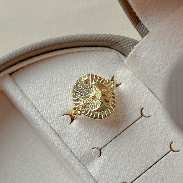 Ay Figürlü Yüzük - 925 Ayar Gümüş