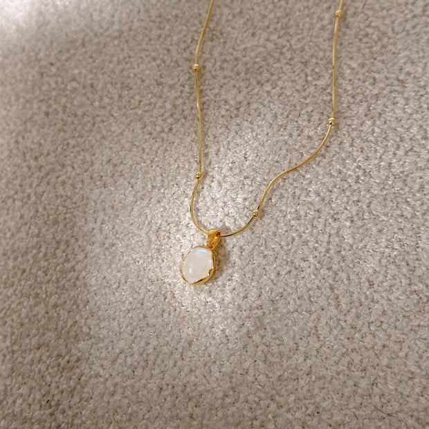 Ay Taşı Kolye - 925 Ayar Gümüş