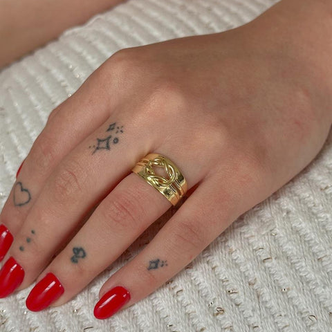 Ayarlanabilir Düğüm Figürlü Yüzük - 925 Ayar Gümüş