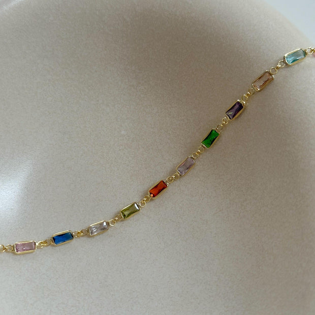 Baget Taşlı Bileklik -  925 Ayar Gümüş