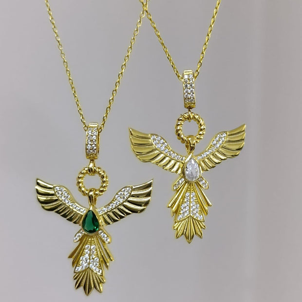 Büyük Anka Kuşu Kolye-925 Ayar Gümüş