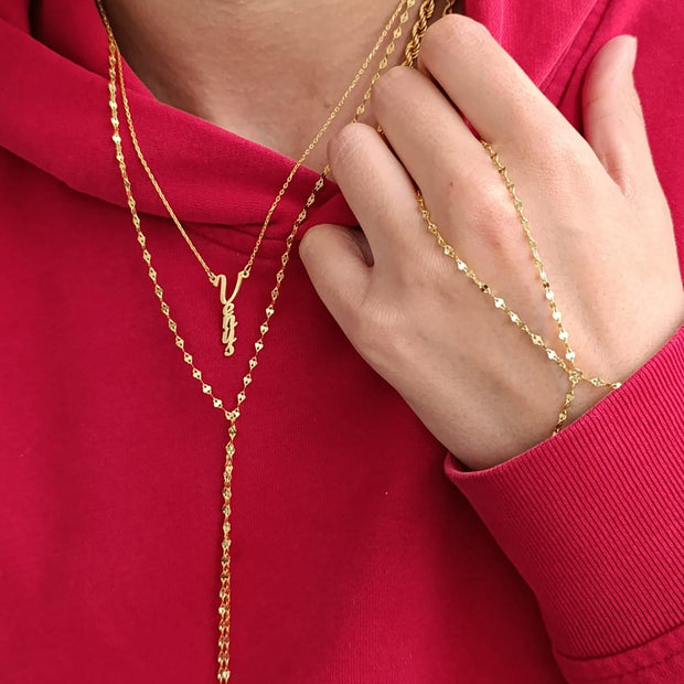 Dikey İsimli Kolye-925 Ayar Gümüş