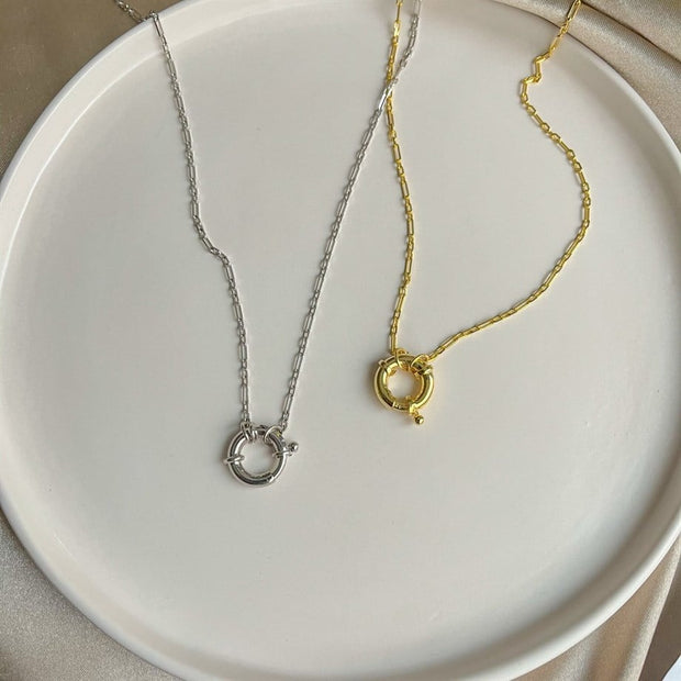 Gemici Klilitli Zincir Kolye  - 925 Ayar Gümüş