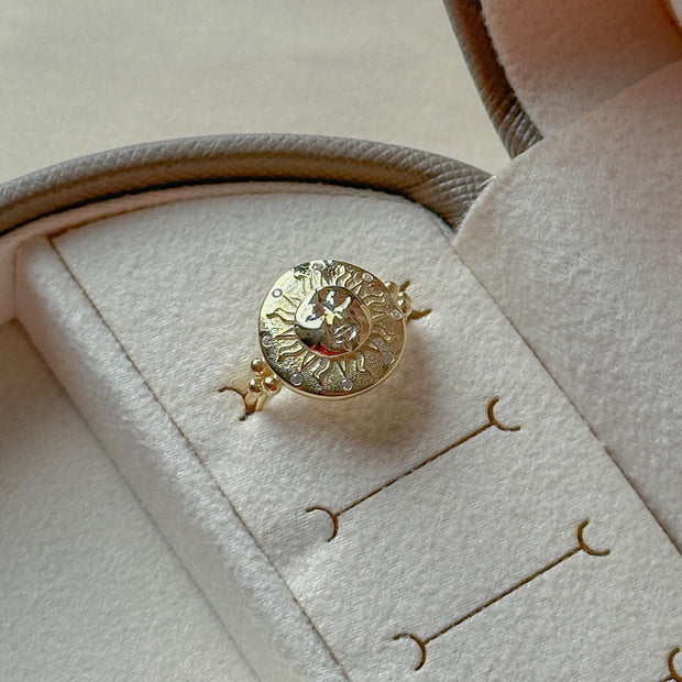 Güneş Figürlü Yüzük - 925 Ayar Gümüş