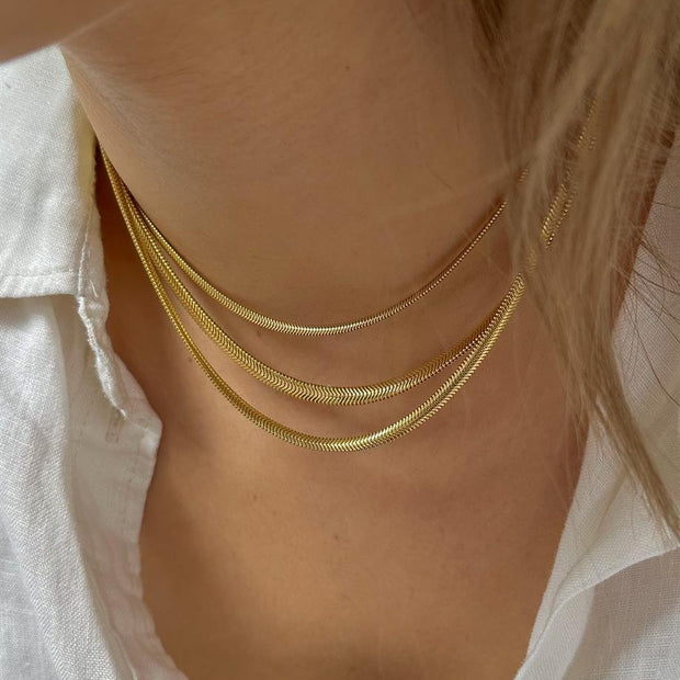 İtalyan Yassı Zincir Kolye - 925 Ayar Gümüş