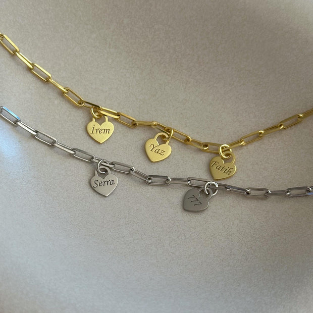 Kalp Charmlı Bileklik -  925 Ayar Gümüş