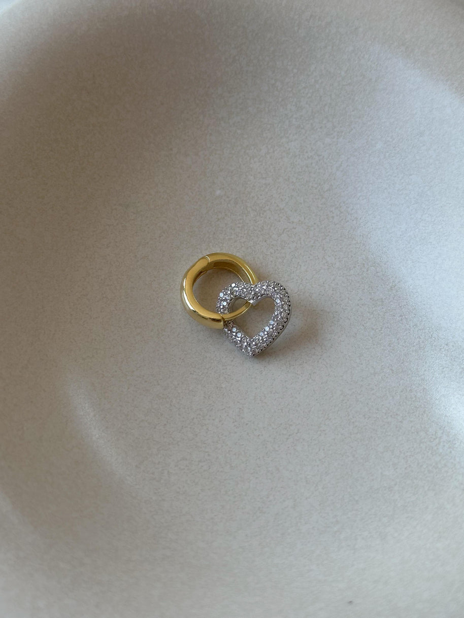 Kalp Figürlü Küpe -  925 Ayar Gümüş