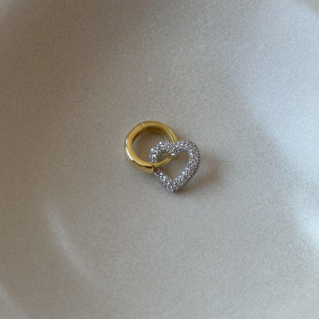 Kalp Figürlü Küpe -  925 Ayar Gümüş