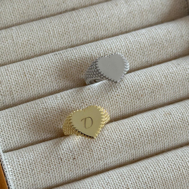 Kalp Figürlü Yüzük - 925 Ayar Gümüş