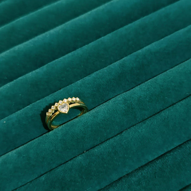 Kalpli 2'li Şerit Yüzük - 925 Ayar Gümüş