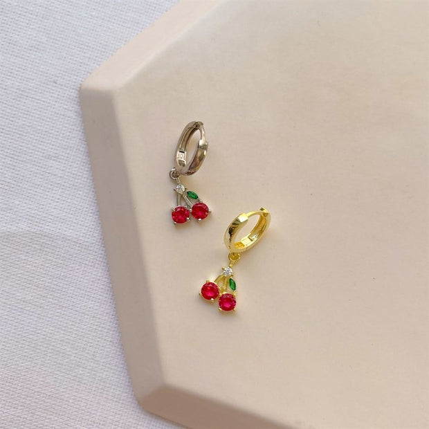 Kiraz Küpe  -Çift - 925 Ayar Gümüş