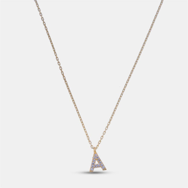 Kişiye Özel Taşlı Harf Kolye - 925 Ayar Gümüş