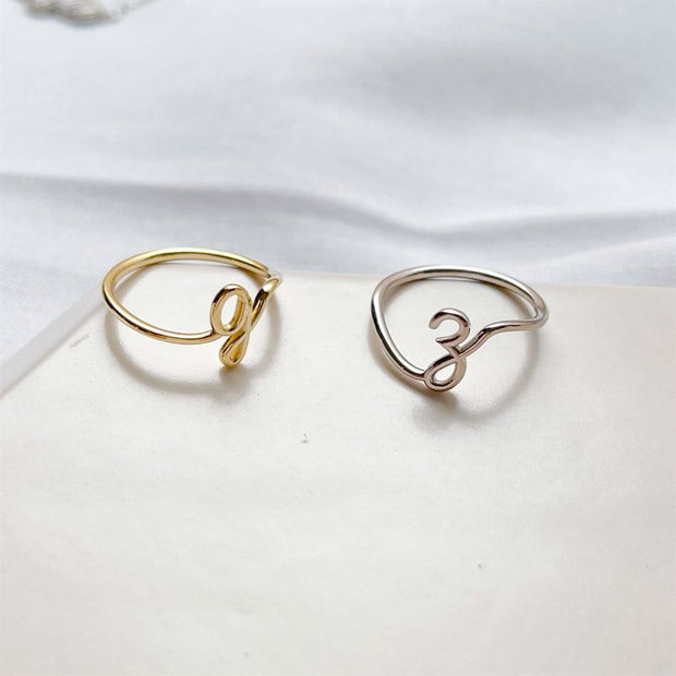 Kişiye Özel Harf Yüzük - 925 Ayar Gümüş