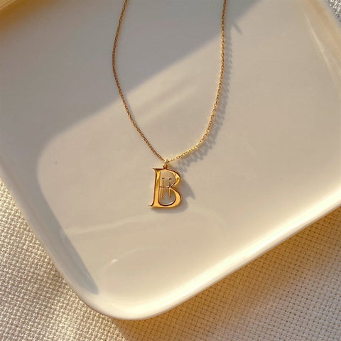 2'li İç İçe Harf Kolye - 925 Ayar Gümüş