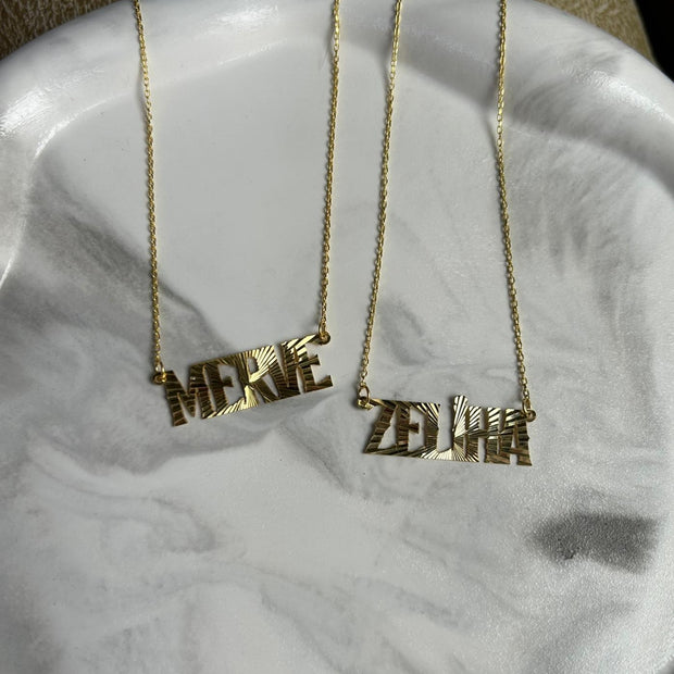 Kişiye Özel Trend İsimli Parlak Kolye-925 Ayar Gümüş