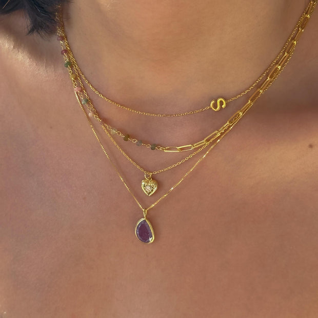 Kişiye Özel Yan Harf Kolye  - 925 Ayar Gümüş