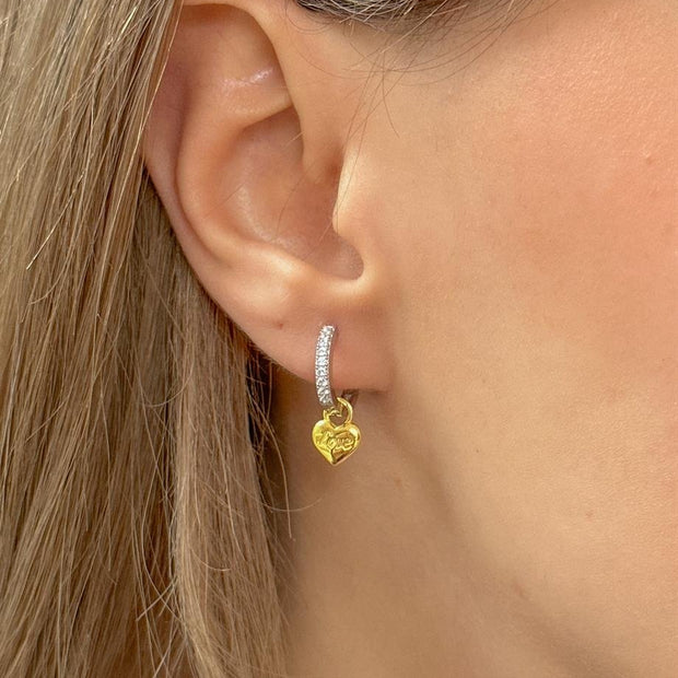 Love Küpe - Çift - 925 Ayar Gümüş