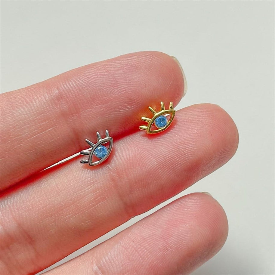 Mavi Göz Piercing - 925 Ayar Gümüş