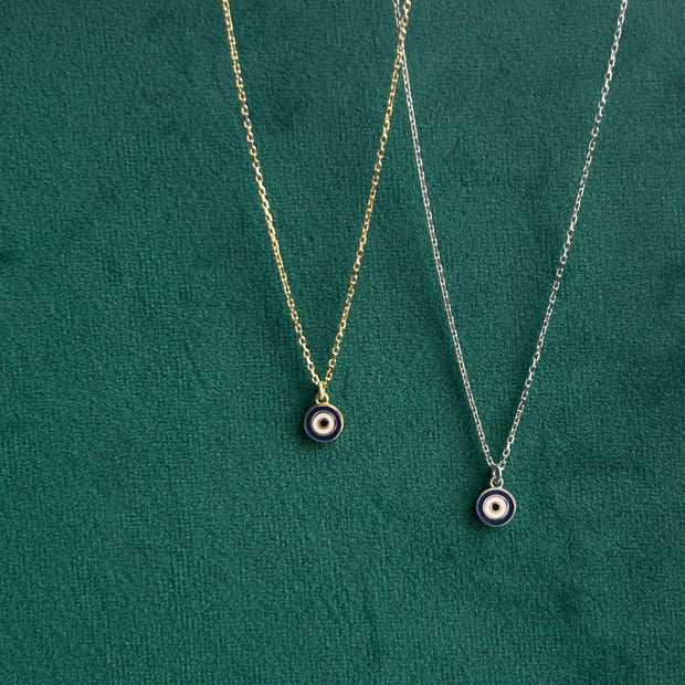 Minimal Nazar Boncuğu Kolye-925 Ayar Gümüş