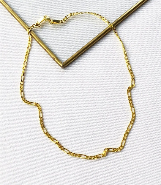Nostaljik Boyfriend Zincir Kolye - Gold - 925 Ayar Gümüş
