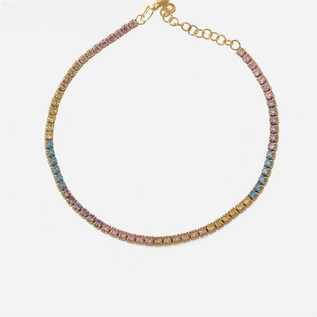 Pastel Renkli Su Yolu Bileklik - 925 Ayar Gümüş