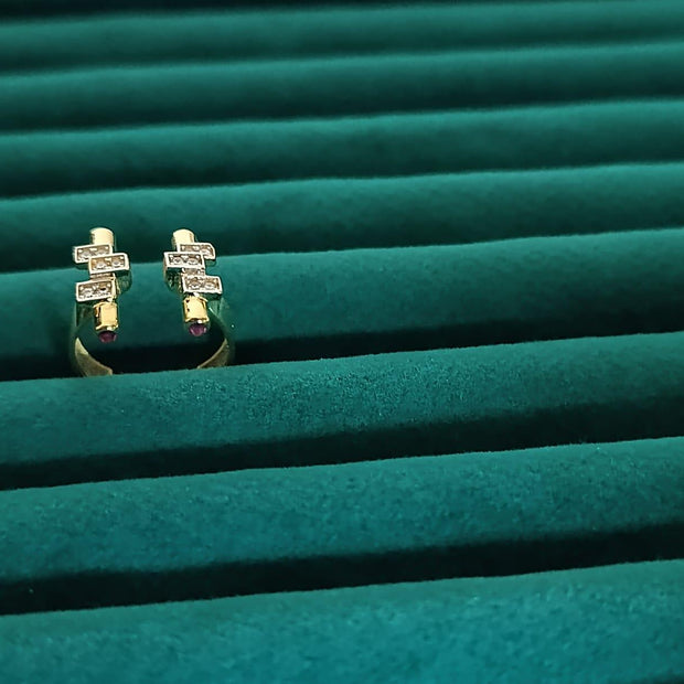 Pembe Taş Detaylı Yüzük - 925 Ayar Gümüş