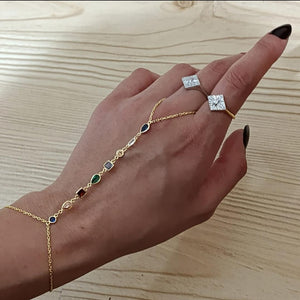 Renkli Asimetrik Taşlı Şahmeran - 925 Ayar Gümüş