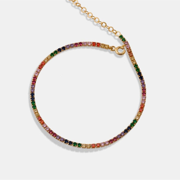 Renkli Su Yolu Bileklik - 925 Ayar Gümüş