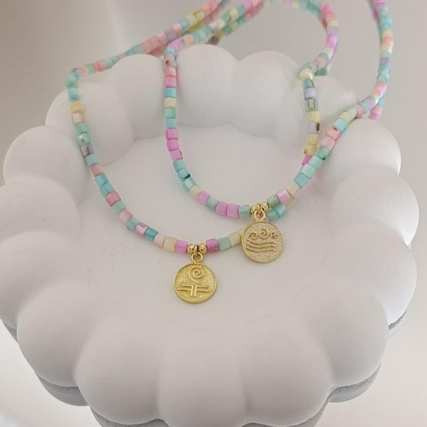 Sedef Taşlı Element Figür Kolye - 925 Ayar Gümüş