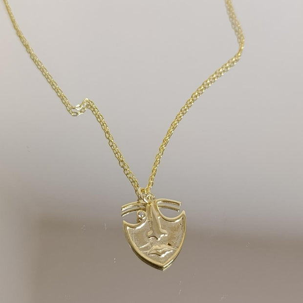 Taş Detaylı Maske Kolye - 925 Ayar Gümüş