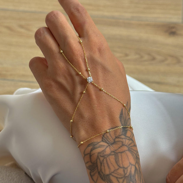 Taşlı Çift Dolama Zincir Şahmeran -  925 Ayar Gümüş