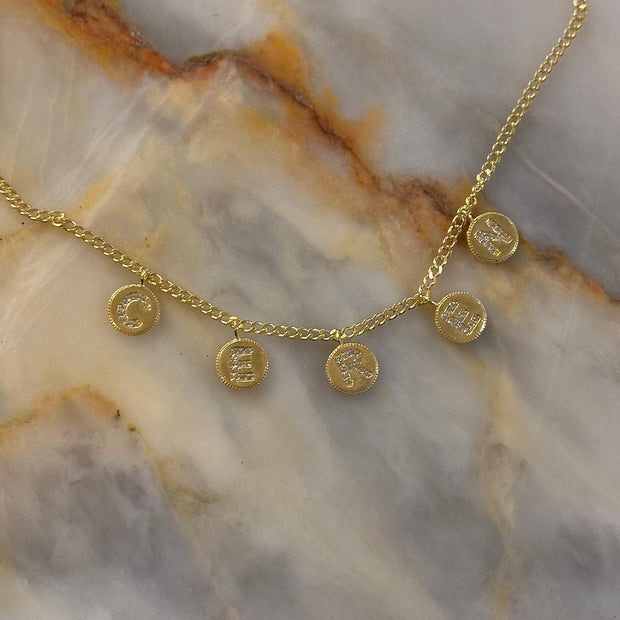 Taşlı İsim Kolye  - 925 Ayar Gümüş