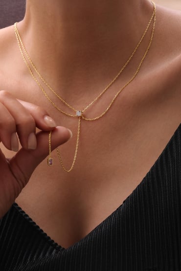 Renkli Asimetrik Taşlı Küpe - 925 Ayar Gümüş