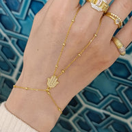 Top Zincirli Hamsa Şahmeran - 925 Ayar Gümüş