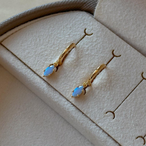 Turkuaz Taşlı Çift Küpe -  925 Ayar Gümüş