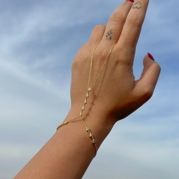 Üçgen Formlu Şahmeran Bileklik - TEK  - 925 Ayar Gümüş