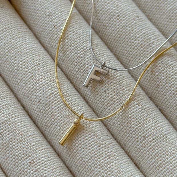 Unisex Basic Harf Kolye  - 925 Ayar Gümüş