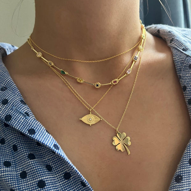 Yonca Kolye-925 Ayar Gümüş