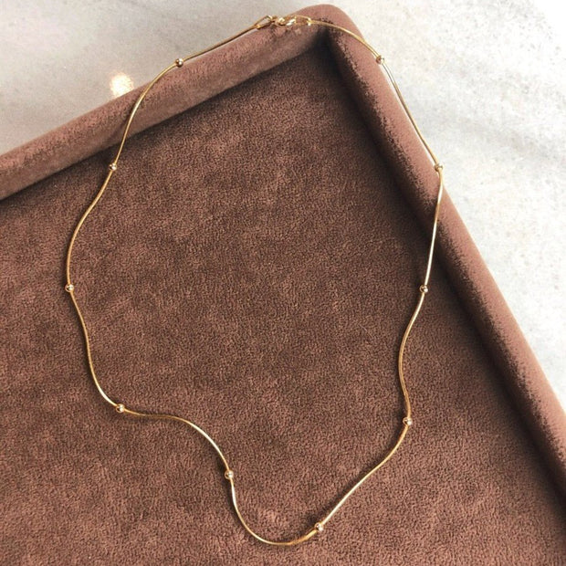 Toplu Zincir Kolye - Gold -  925 Ayar Gümüş