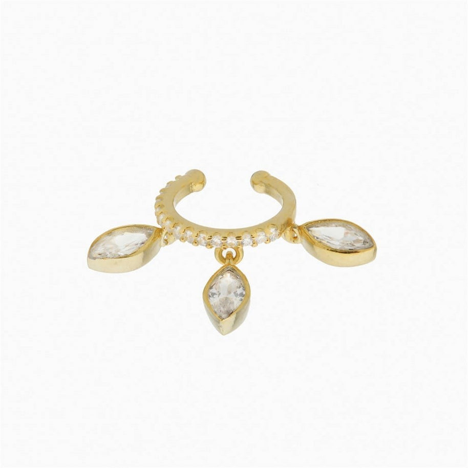 Zircon Taşlı Sallantılı Yıldız Earcuff (925 Ayar Gümüş)