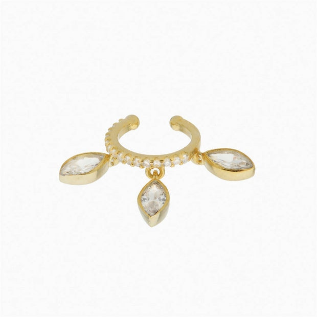 Zircon Taşlı Sallantılı Yıldız Earcuff (925 Ayar Gümüş)