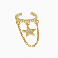 Zircon Taşlı Damla Earcuff (925 Ayar Gümüş)