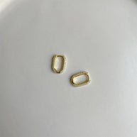 Zircon Taşlı Küpe (15 mm)  - Çift - 925 Ayar Gümüş