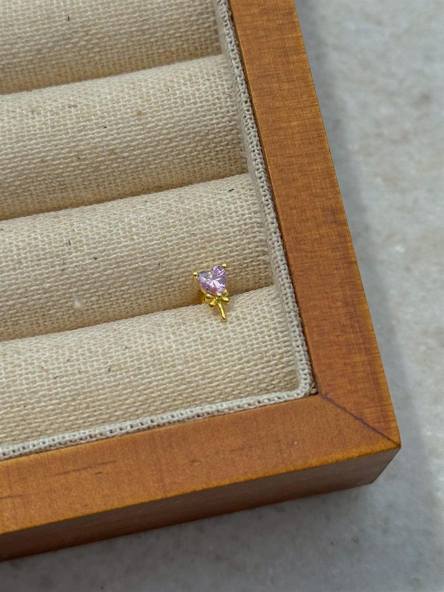 Zircon Taşlı Piercing - 925 Ayar Gümüş