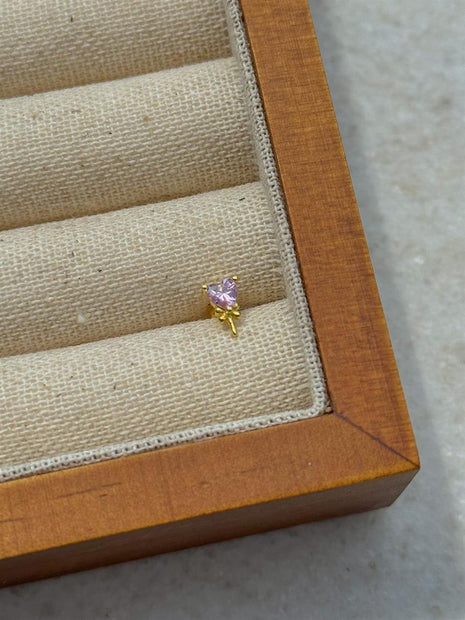 Zircon Taşlı Piercing - 925 Ayar Gümüş