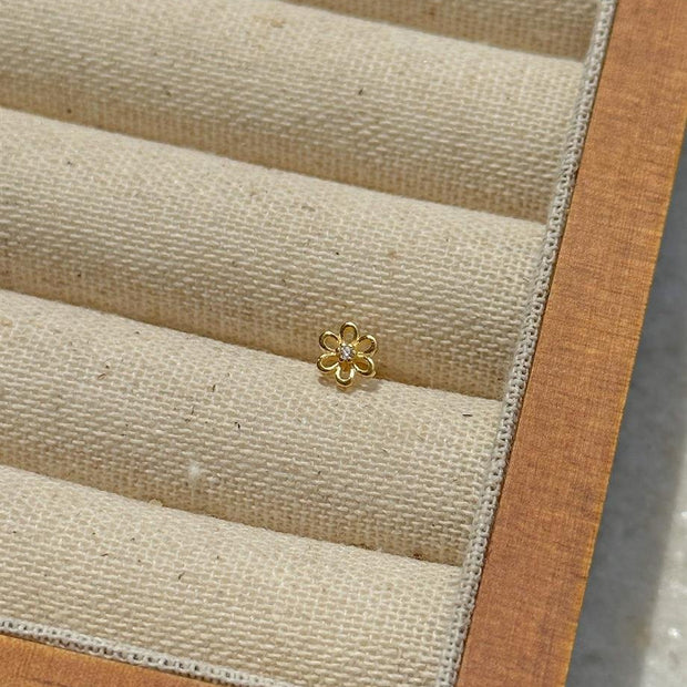Zircon Taşlı Piercing - 925 Ayar Gümüş