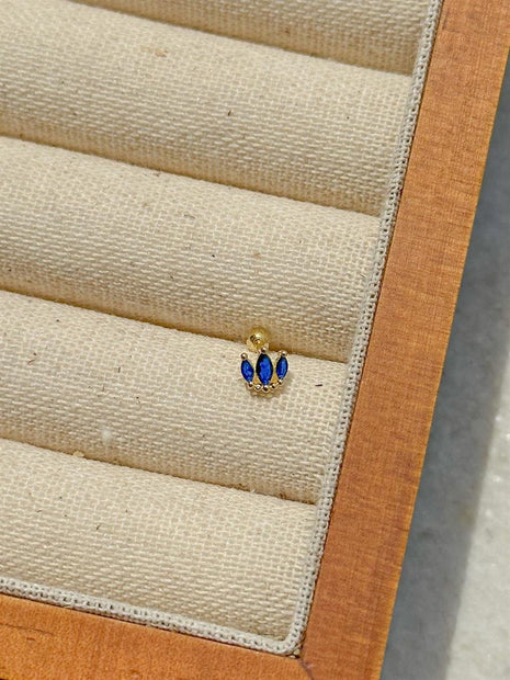Zircon Taşlı Piercing - 925 Ayar Gümüş