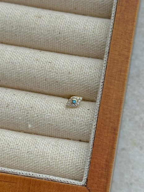Zircon Taşlı Piercing - 925 Ayar Gümüş